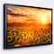 Designart - Yellow Sunset over Sunflowers - Floral Photography Framed Canvas Art